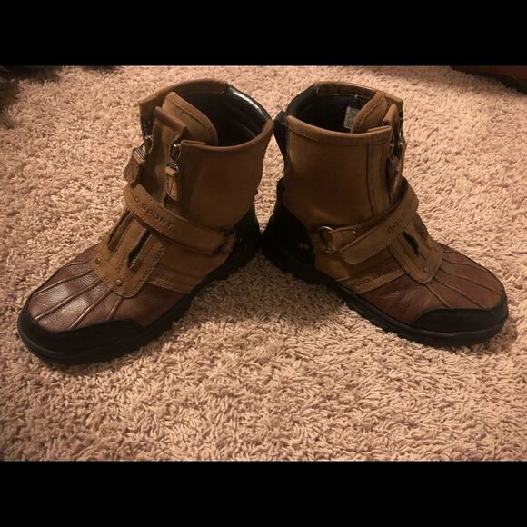 Polo sport conquest hi tops boots sz 4.5 - Picture 3 of 4